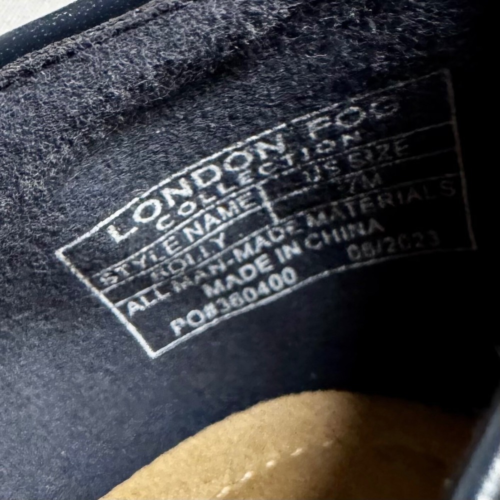 Navy ballet flats silver buckle toe. London Fog Collection‎ 7 EUC - Picture 7 of 8